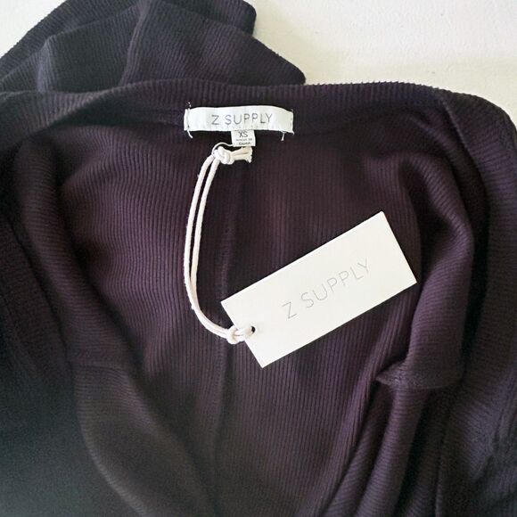 NWT Z SUPPLY Willa Scoop Back Swing Dress (XS) in Black Soft Brushed Rib Knit - Picture 8 of 12